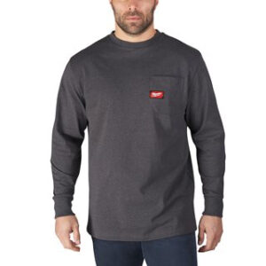 XXL Work T-Shirt Long Sleeve Grey